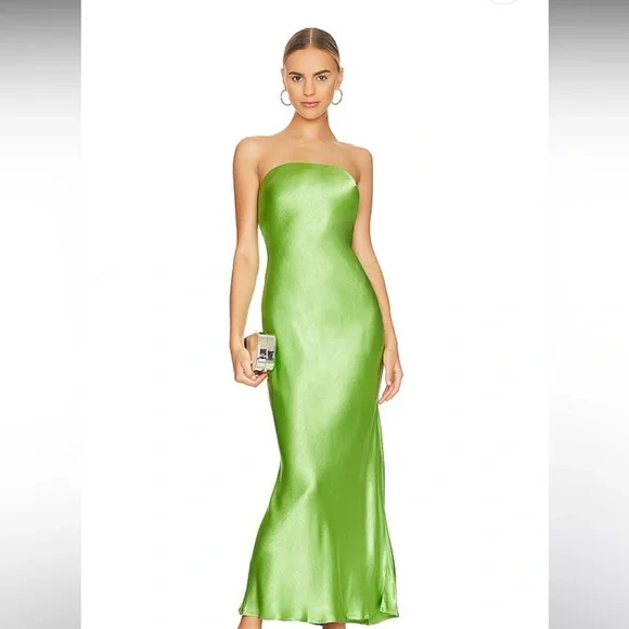 slim fit dress slacks Bec And Bridge Julieta Silk Maxi Dress in Green